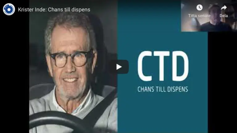 Krister Inde föreläser online via nätet. I bild syns omslaget på CTD-metodboken och Krister Inde.