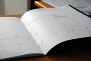 Kalender på ett bord